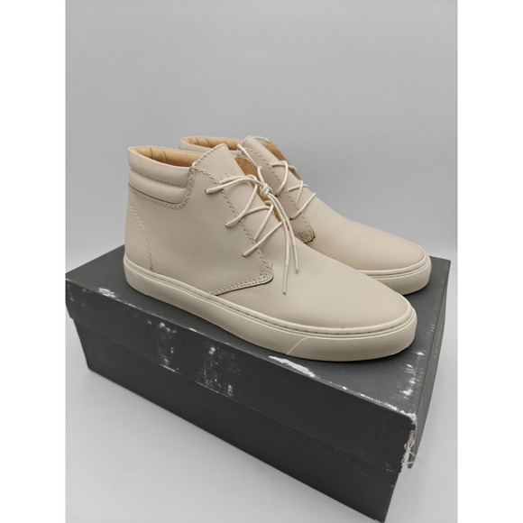 Nisolo Shoes Mens Size 8 Beige Everyday Mid Top Sneaker Leather Vibram New
